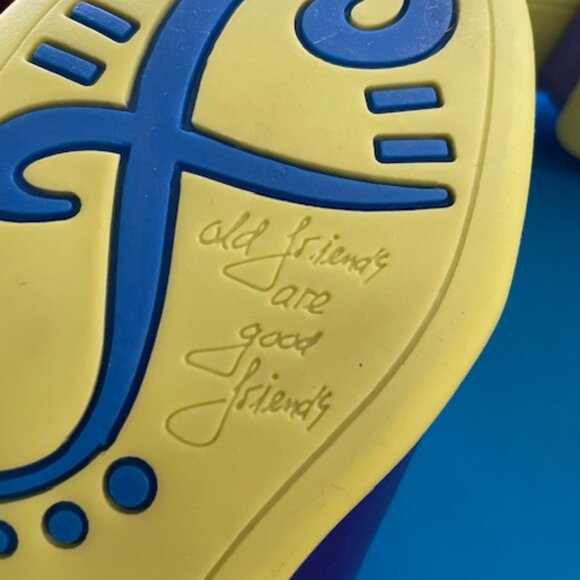 LAST Fluevog Martha Fellowship Lace Up Purple Neon Green 7.5 7 Leather Retro - Picture 8 of 15